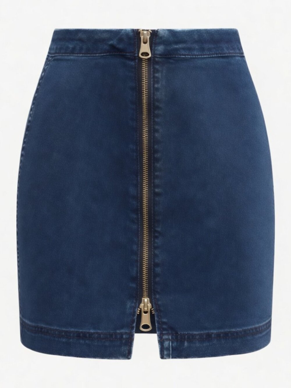 Free People Womens Sz 0 Denim Mini Skirt Blue Medium Wash Zip Up Front Jean Boho